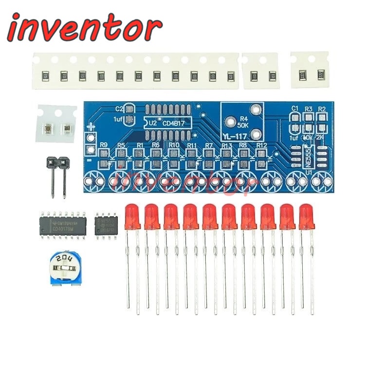 Bộ phụ kiện đèn LED NE555+CD4017