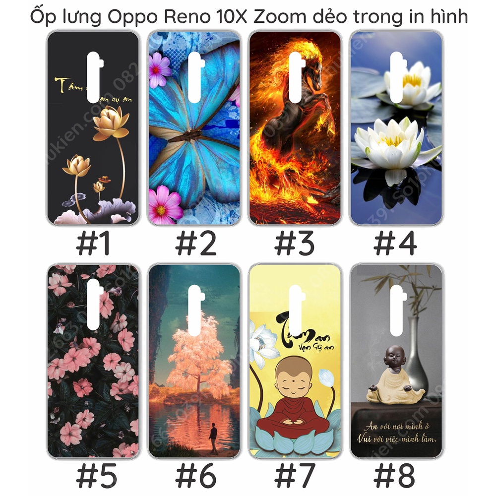 Ốp lưng Oppo Reno 10X Zoom dẻo in hình hoa sen nhiều mẫu đẹp