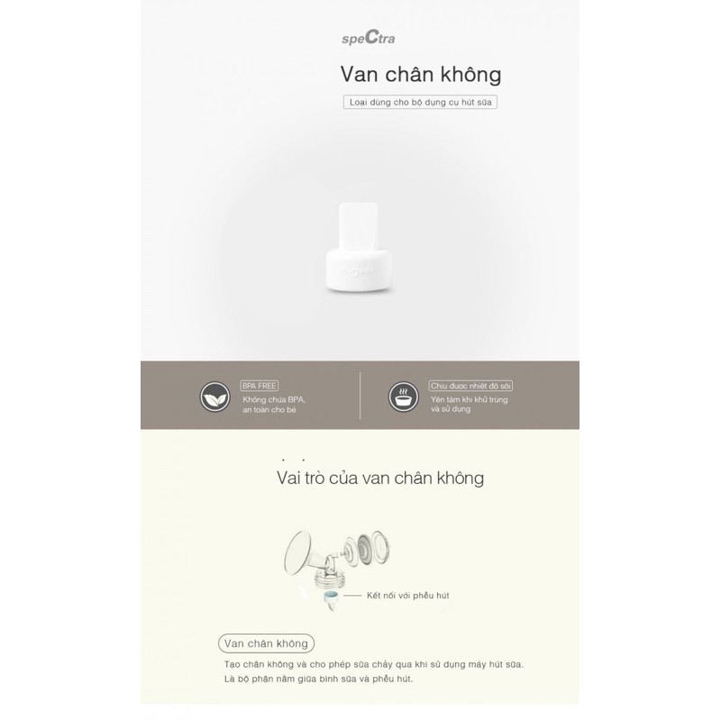 Van chân không Silicon máy hút sữa Spectra