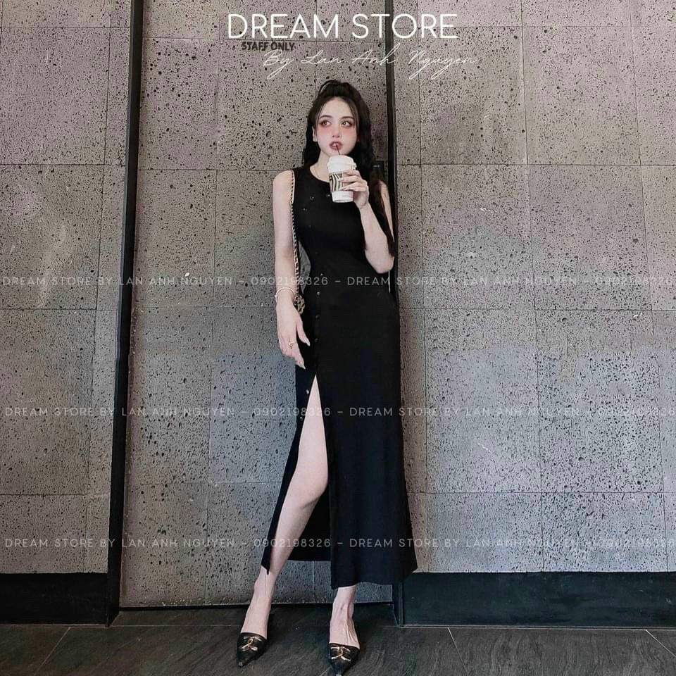 [Miễn Phí Ship 50K-GIAN HÀNG CHÍNH HÃNG] Đầm thời trang nữ mặc đi chơi sexy, đầm thun gân sát nách ôm body eo váy dài