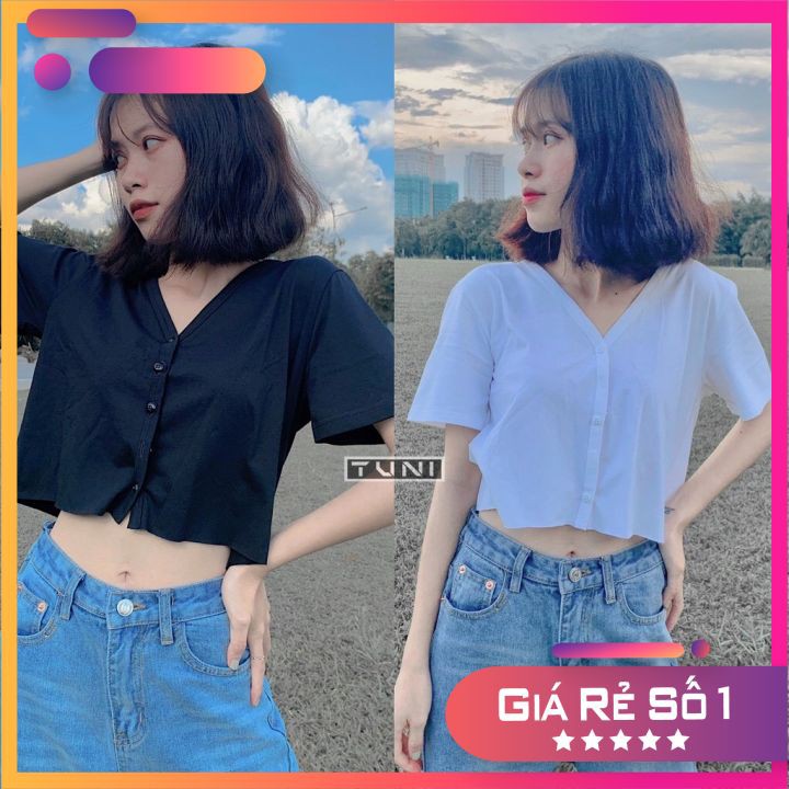 [RẺ VÔ ĐỊCH Áo Croptop Nữ UNI Tay Ngắn Form Rộng Ulzzang (Kèm Ảnh Thật)