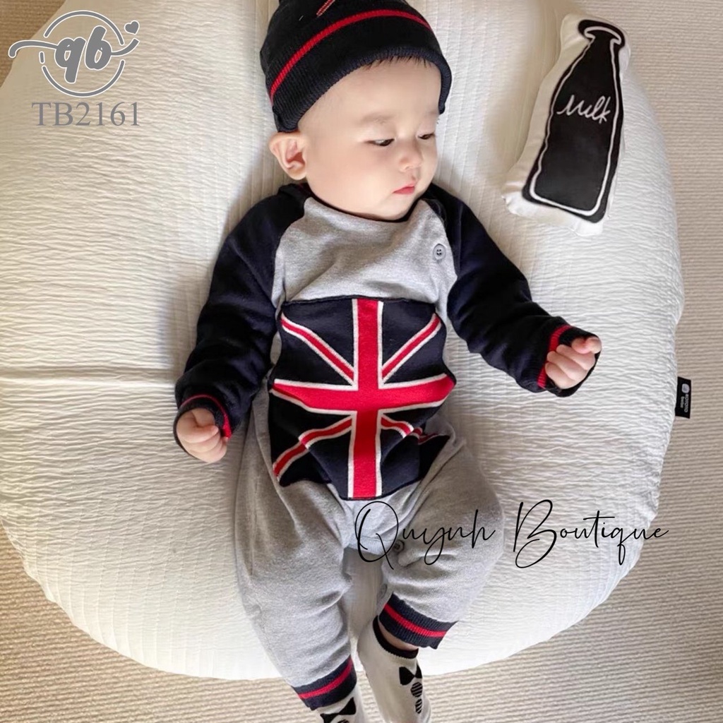 Quần áo trẻ em Quỳnh Boutique Mẫu body len cờ Anh dài tay cho bé