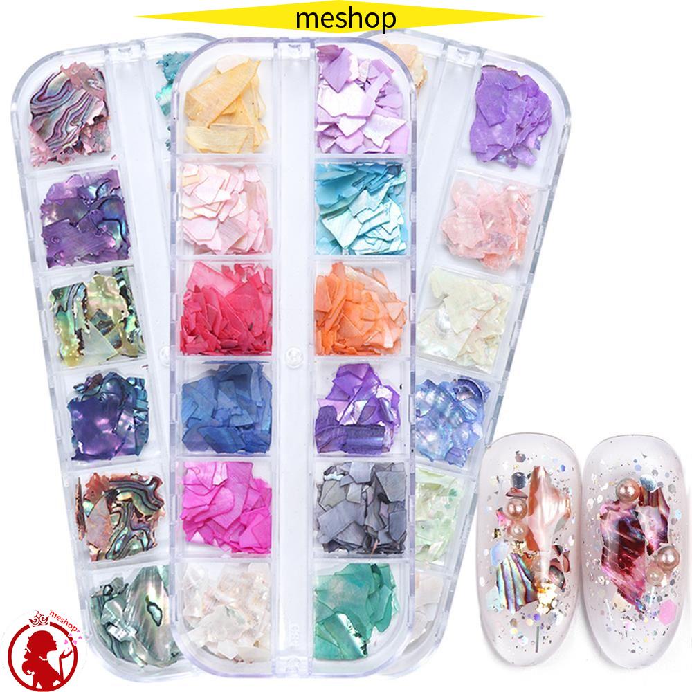 1 Hộp Kim Tuyến Hình Vỏ Sò 3D Trang Trí Móng Tay Cho Nữ