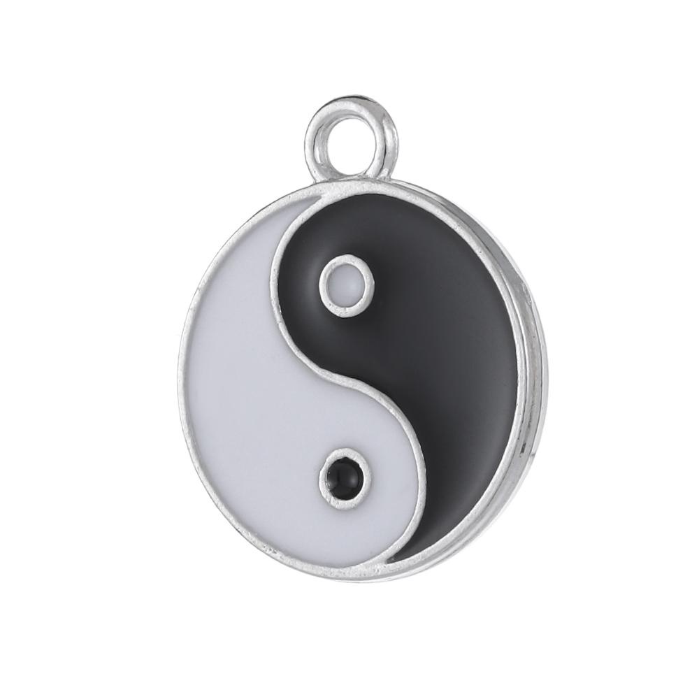 Mặt Vòng cổ Âm Dương Trắng Đen