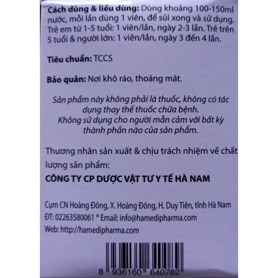Viên C sủi Cool Plus, bù nước, thanh nhiệt 3g*10 viên/tuýp