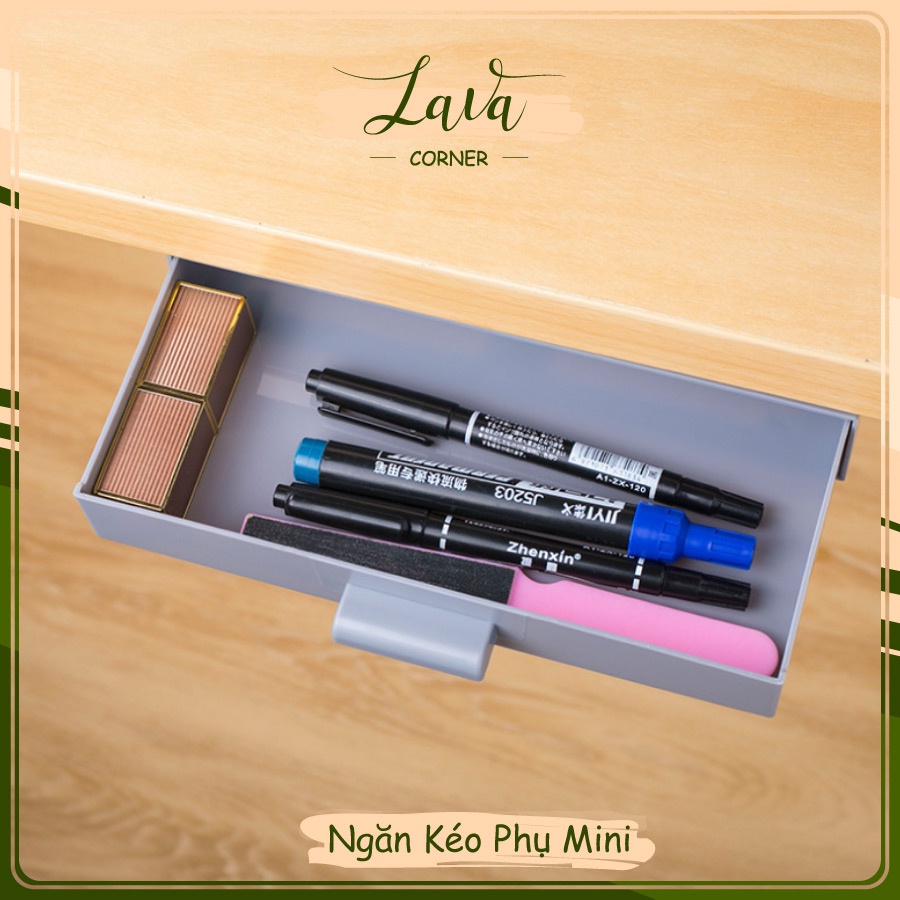 Ngăn Kéo Phụ Mini Đựng Đồ Dưới Mặt Bàn - Hình Chữ Nhật Ngang Mặt Cười