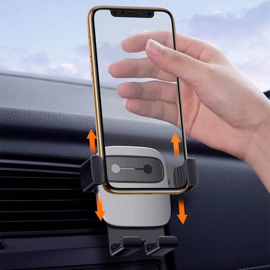 Bộ đế giữ điện thoại trên xe hơi Baseus Cube Gravity Vehicle-Mounted Holder (Air Vent, Navigation Car Mount) -LV599-AI-B