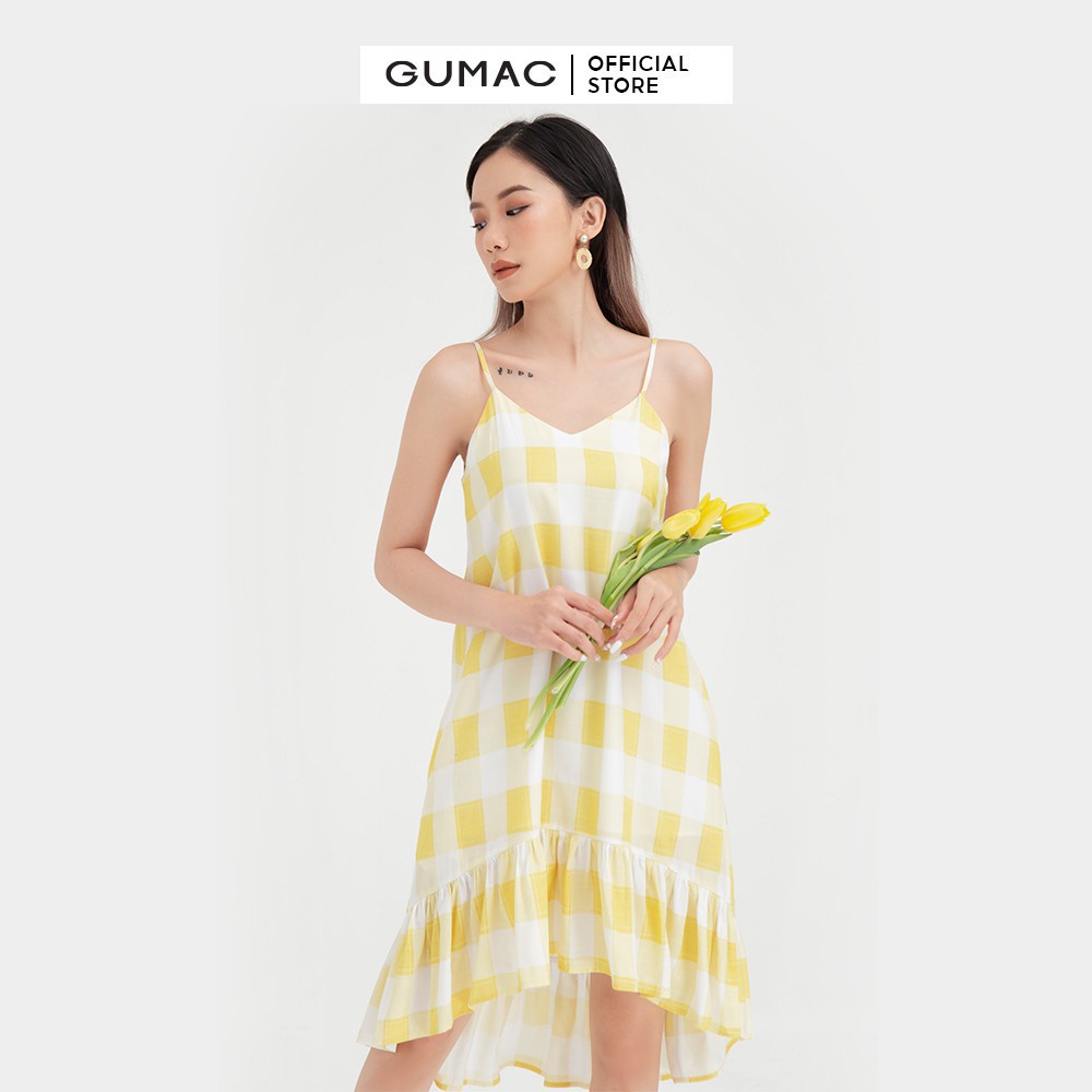 Đầm 2 dây phối bèo DB482 GUMAC