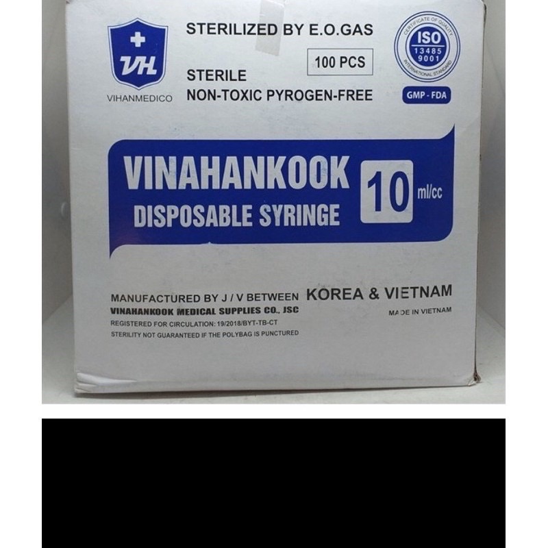 Bơm tiêm Xilanh Vô Khuẩn VINAHANKOOK Sử Dụng 1 lần Dung Tích 1ml/3ml/5ml/10ml/20ml