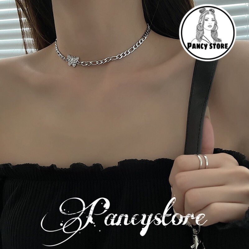 vòng cổ choker hình bướm đính kim