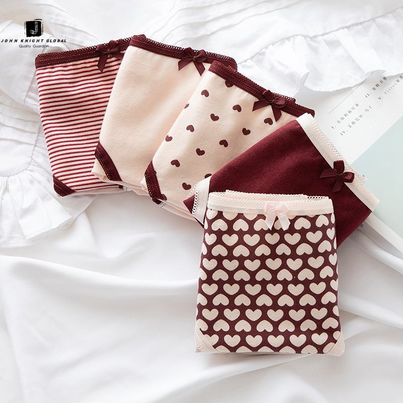 Quần Lót Cotton Lưng Vừa In Họa Tiết Dễ Thương Cho Nữ