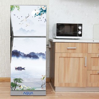 Decal dán trang trí tủ lạnh Chất liệu cao cấp - Mẫu Tranh Thủy Mạc