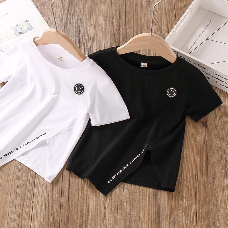 Áo Thun Cotton Tay Ngắn Hở Bụng Phong Cách Thời Trang Mới Dành Cho Bé Gái 2022
