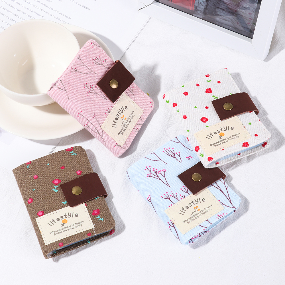 Ví đựng thẻ mini 20 ngăn bằng vải bạt tiện dụng