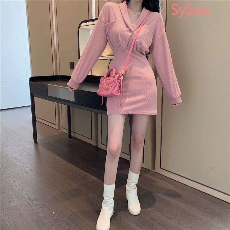 Đầm dệt kim dáng ôm thời trang mùa thu quyến rũ thích hợp cho nữ