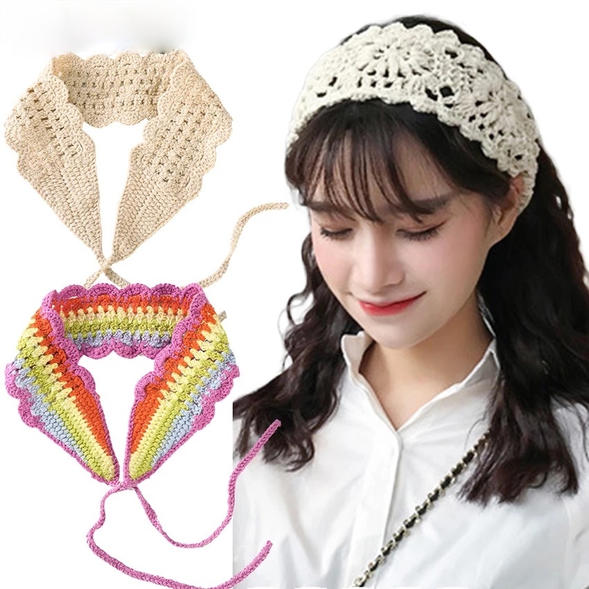 Băng đô đan móc phong cách vintage Hàn Quốc