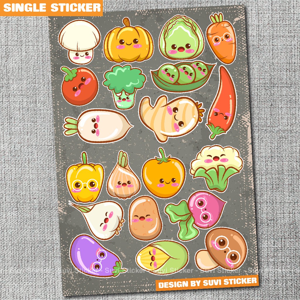 Single Sticker - Hình dán Kawaii Food chống nước sticker dán laptop, điện thoại, đàn guitar, mũ bảo hiểm, vali. SG16