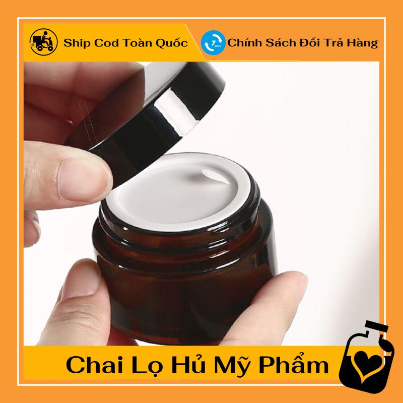 Hủ Đựng Kem ❤ TOP GIÁ RẺ ❤ Hũ Chiết Kem Thủy Tinh Nâu 20g đựng mỹ phẩm , phụ kiện du lịch