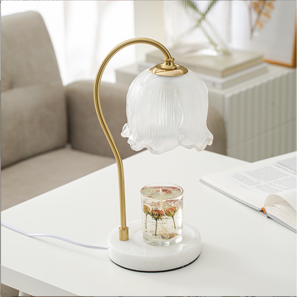 Đèn đốt nến mẫu chụp hoa/pha lê