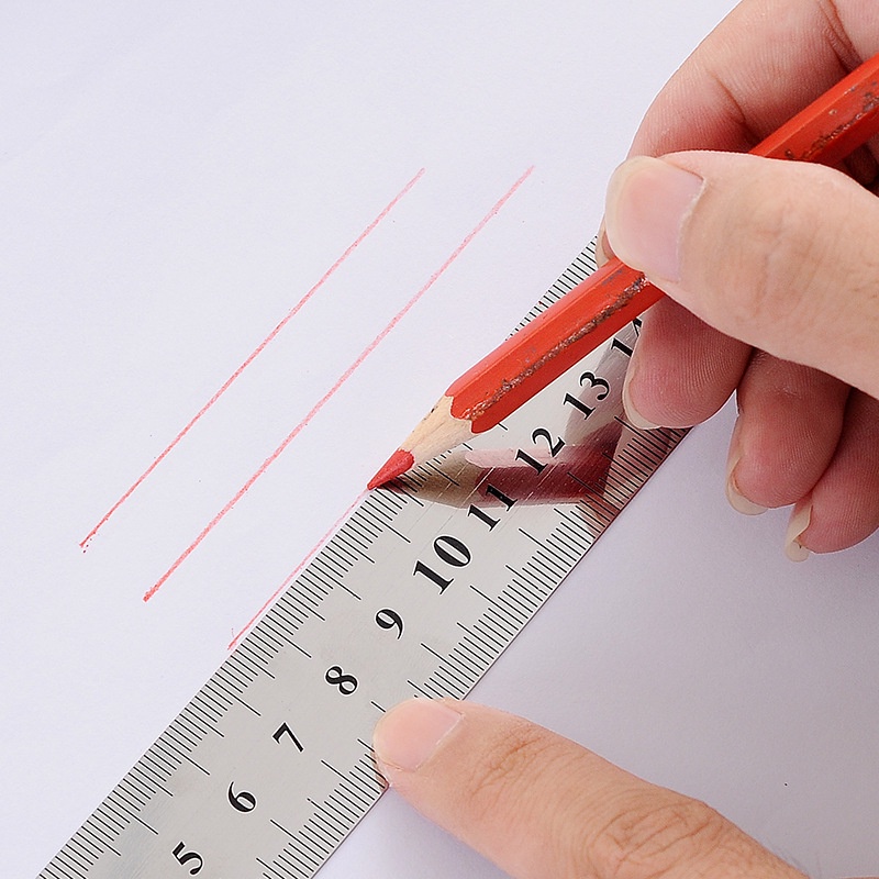 Thước Kẻ Thép không gỉ Lalunavn Cao Cấp - Thước Lá Kích Thước 15cm-20cm Chống Mòn Gỉ B118