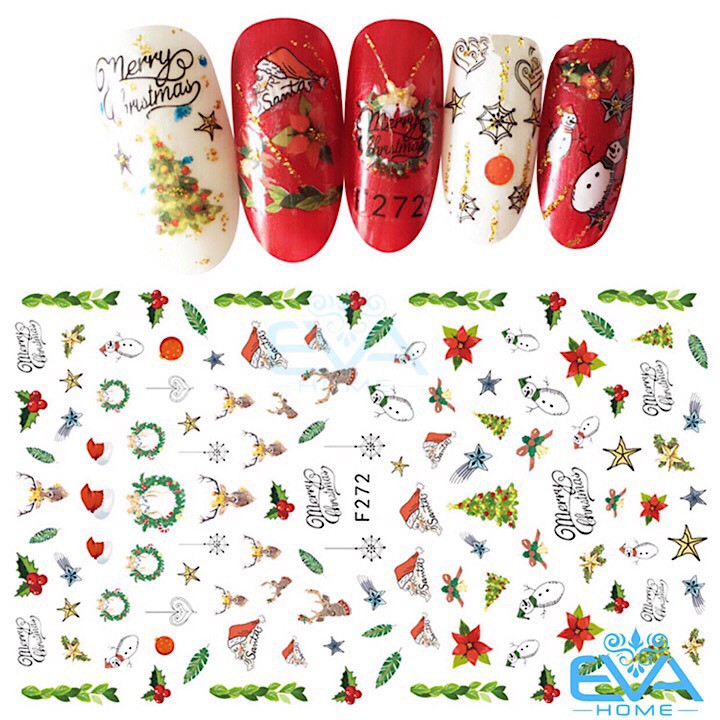 Miếng Dán Móng Tay 3D Nail Sticker Tráng Trí Noel Giáng Sinh F272