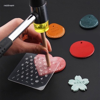 Set 3 dụng cụ gồm 2 tấm khuôn chữ số chữ cái tiếng Anh và dụng cụ đóng họa tiết lên đồ da thủ công