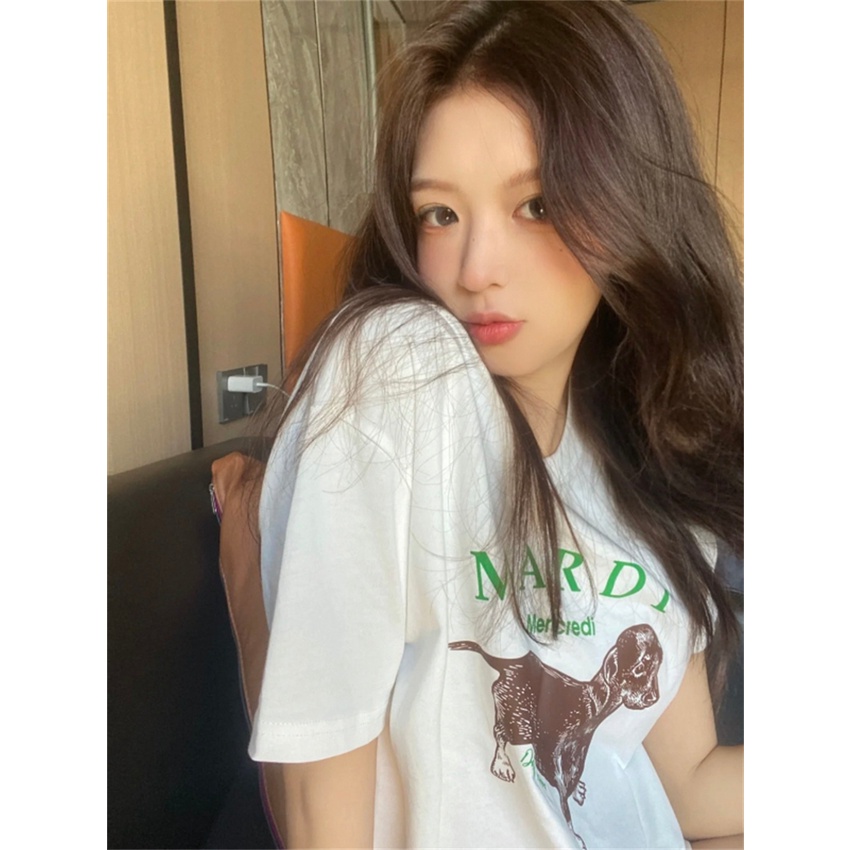 NRVP Áo Thun Nữ Oversize Cổ Tròn Thời Trang Hàn Quốc