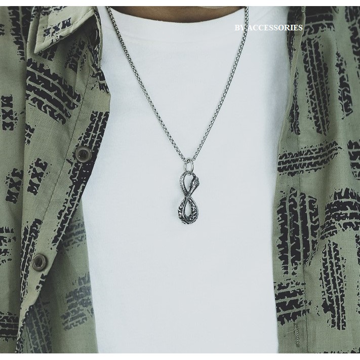 Dây chuyền titan con rắn kiểu số 8 không gỉ