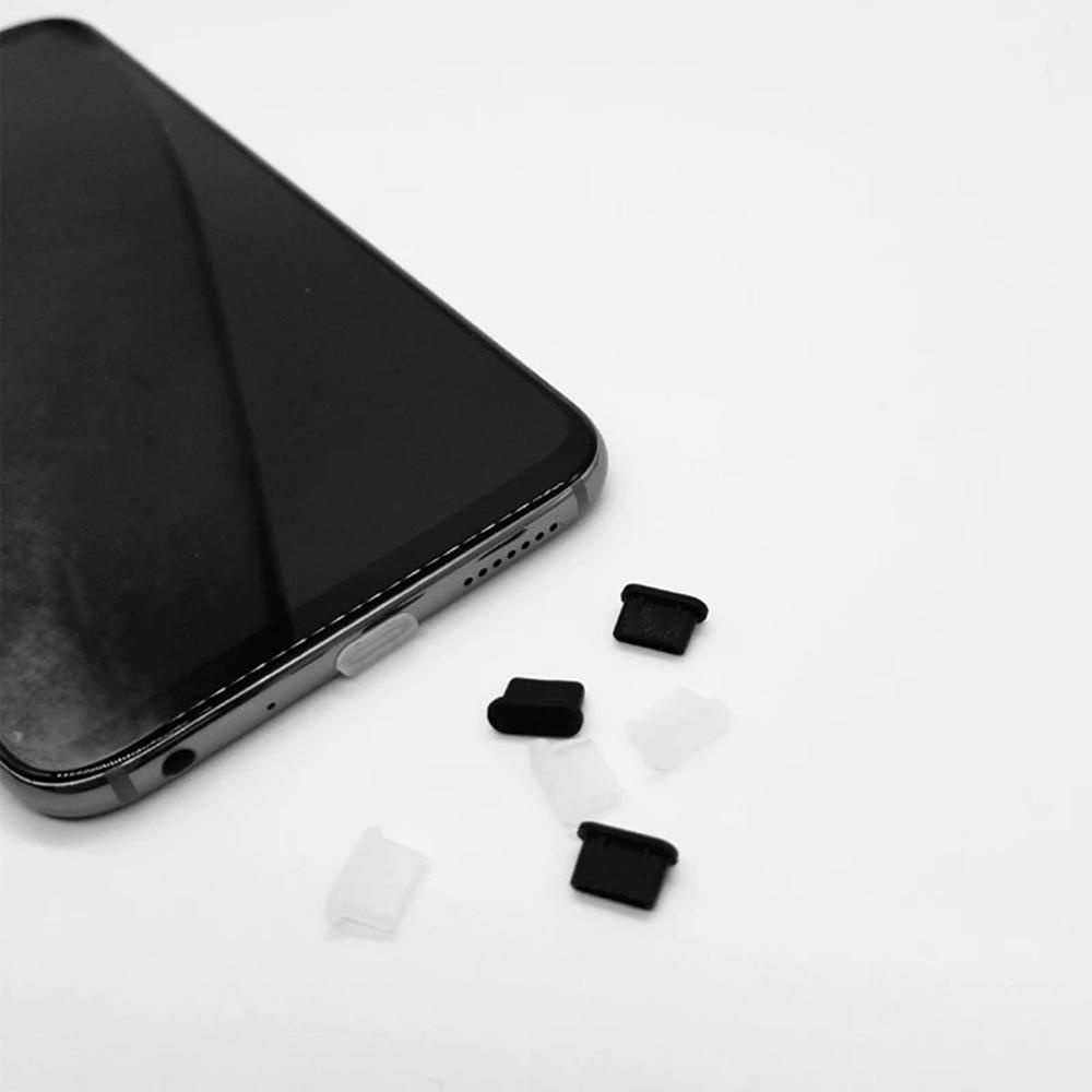 Ốp Điện Thoại Silicone Loại C Chống Bụi Màu Đen Cho Samsung Huawei