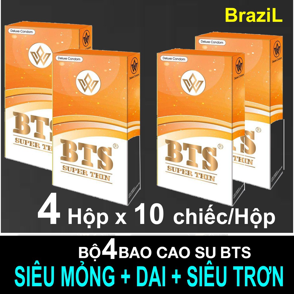 Bộ 4h Baocaosu BTS Brazil® 10 chiếc/Hộp Siêu thị Durex BTS (Shop gửi chọn ngẫu nhiên hoặc theo yêu cầu inbox)