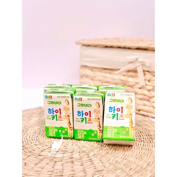 Sữa tươi Greenbia Kidmore 150ml cho bé từ 1y+ date 2023 - Set lốc 3 hộp [OH BABIES]