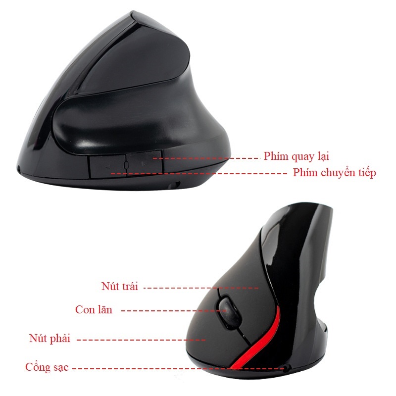 Chuột đứng không dây cao cấp PKCB HPT1007 5D Vertical Mouse
