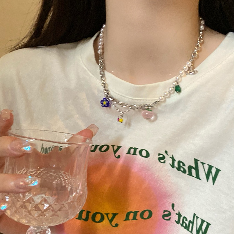 Vòng cổ Chuỗi Hạt Hình Quả Đào Đơn Giản