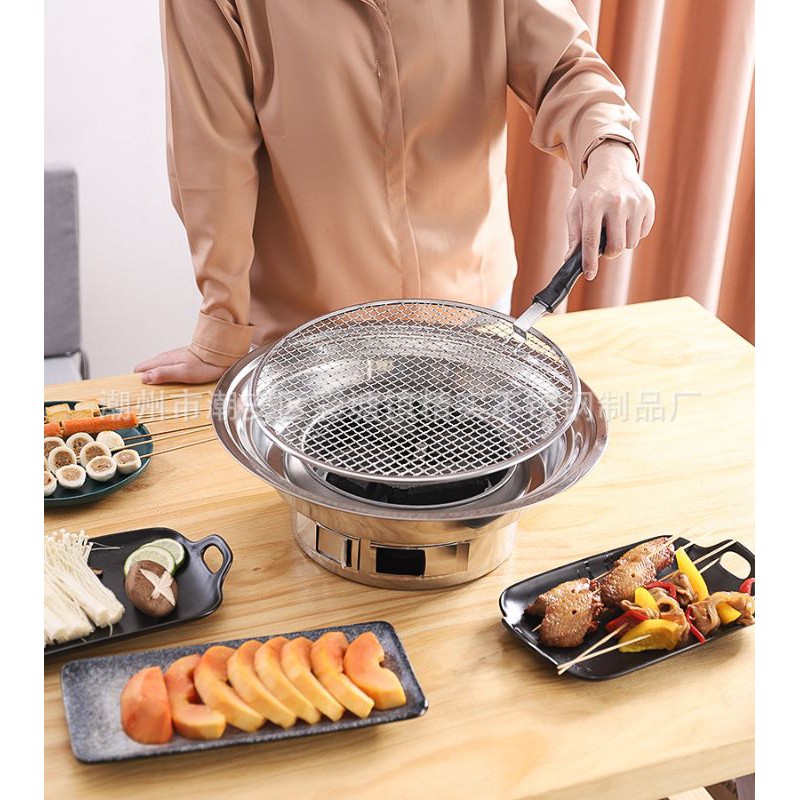 Bếp nướng  BBQ than hoa âm bàn 2 vỉ nướng