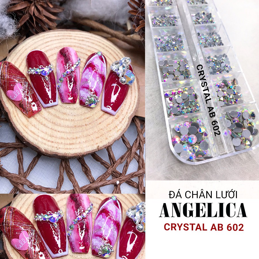 Đá Chân Lưới 14 Khía Crystal Ab ANGELICA 602 THIÊN DI NAIL