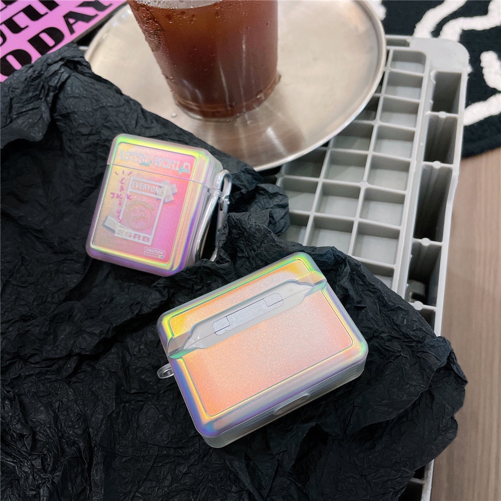 Vỏ Bảo Vệ Hộp Sạc Tai Nghe AirPods Pro AirPods 1 / 2 / 3 Không Dây Màu Laser Hình Khung Ảnh