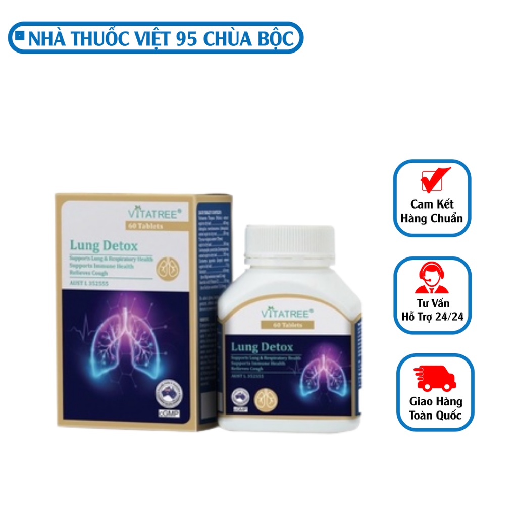 Lung Detox Vitatree Hỗ Trợ Bổ Phổi Thải Độc Phổi Hộp 60 Viên Hàng Úc