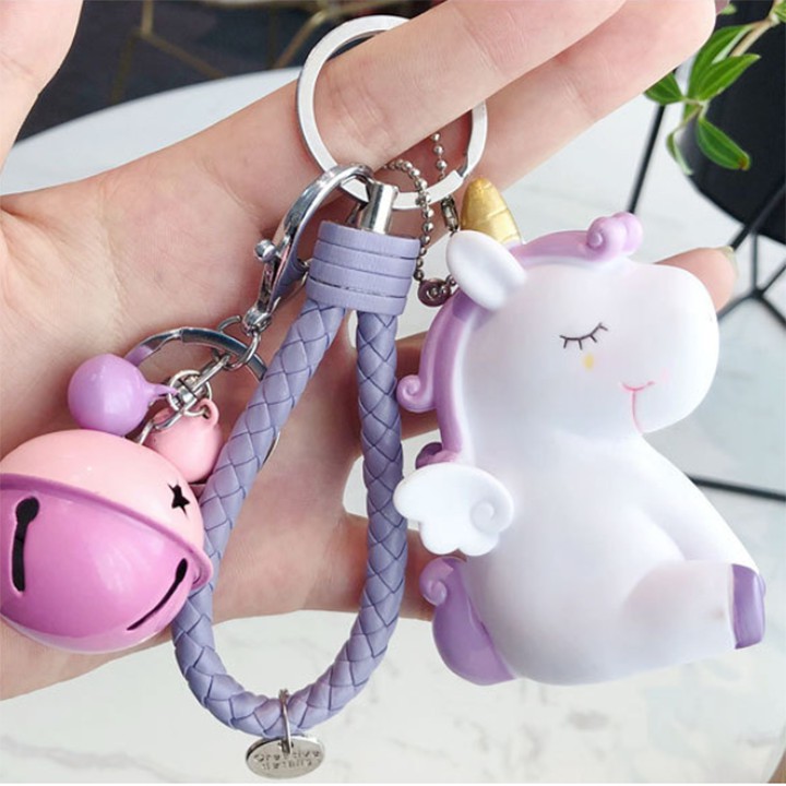 Móc khóa độc giác thú unicorn cute cao su lớn