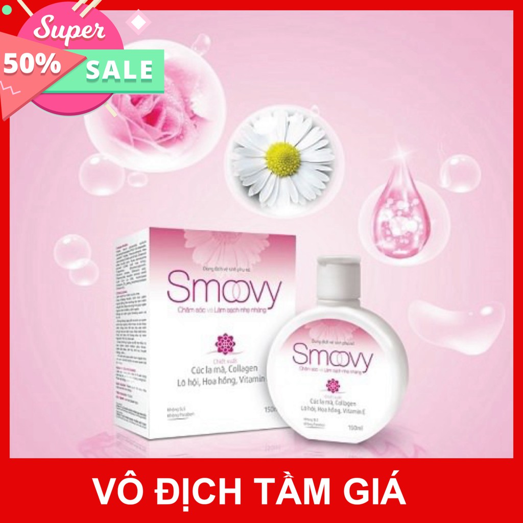 Smoovy Dung dịch vệ sinh phụ nữ không xà phòng – Giúp thơm hồng, hết khô hạn âm đạo(chai 150ml)