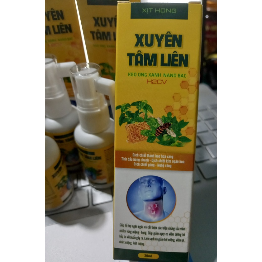 Xịt họng thảo mộc XUYÊN TÂM LIÊN NANO BẠC ( 30ml)