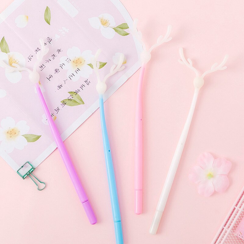 1 Chiếc Reindeer Nhung Tạo Kiểu Sáng Tạo Ánh Sáng Ban Ngày Đổi Màu Bút Gel Đen 0.5 Mm Sinh Viên Văn Phòng Phẩm Kawaii Đồ Dùng Học Tập