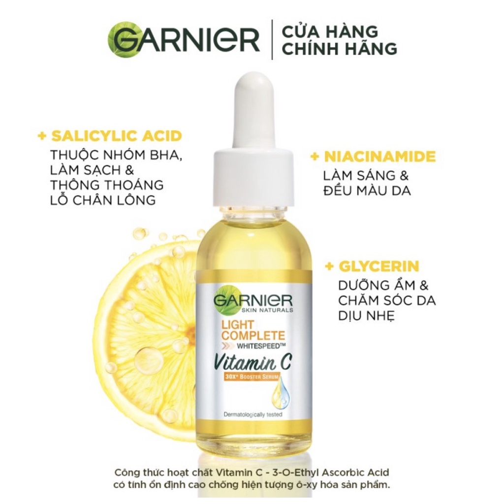 Tinh chất tăng cường sáng da mờ thâm Garnier 30ml