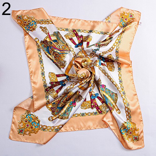 Khăn choàng cổ satin giả lụa hình vuông 90*90cm cho nữ