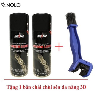 Combo 2 chai xịt dưỡng sên Thunder 400ml tặng chải sên 3D