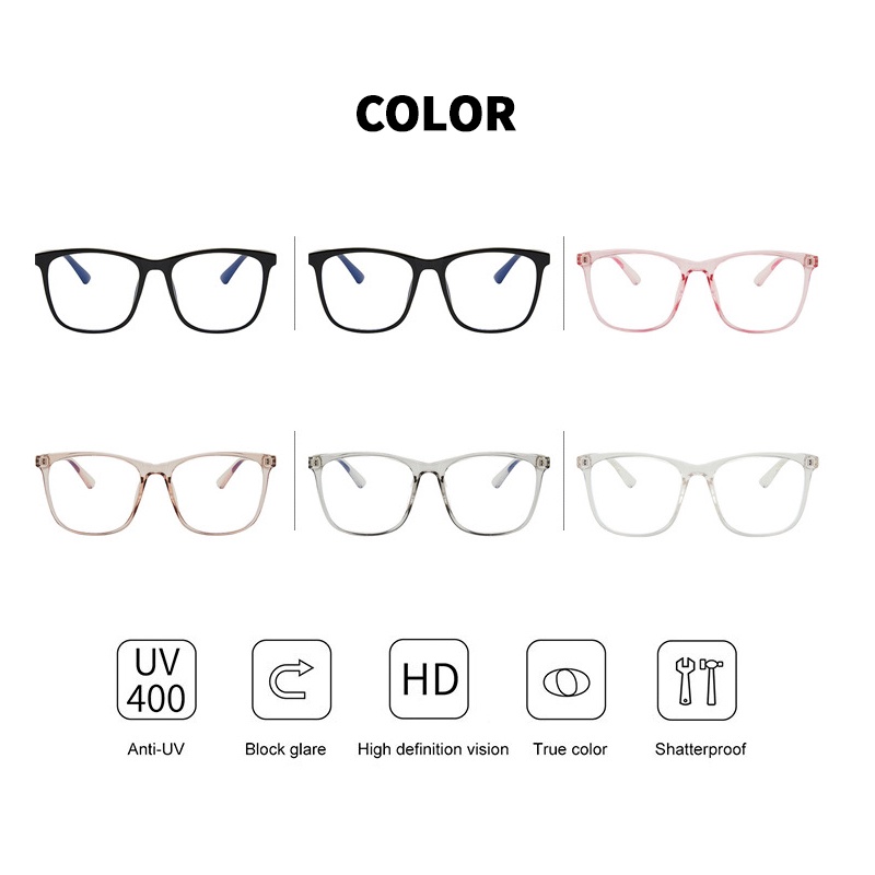 Kính JIUERBA gọng vuông chống bức xạ phong cách Hàn Quốc thời trang unisex
