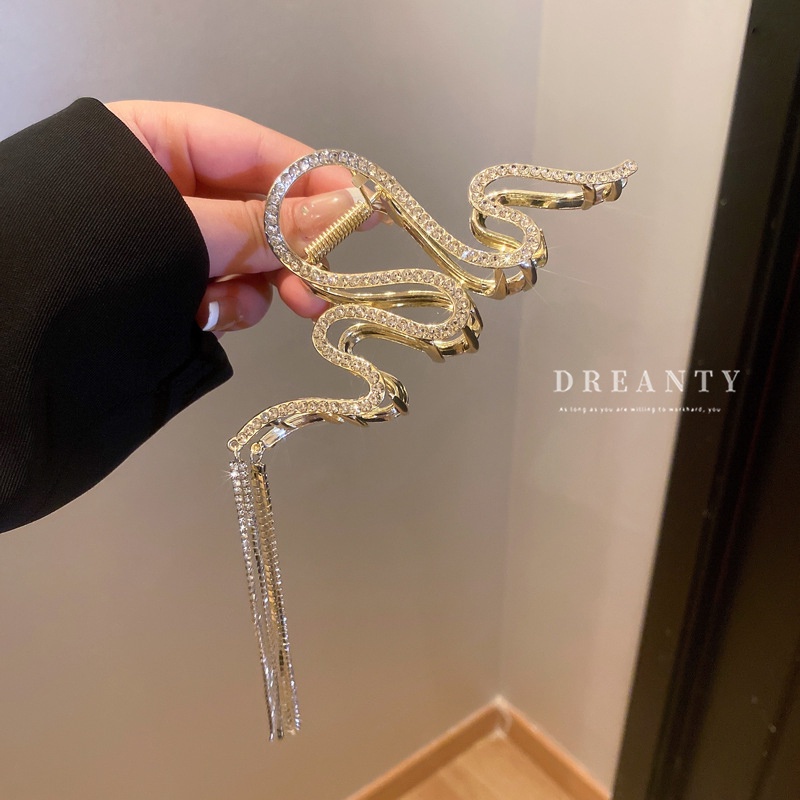 Kẹp Tóc Đính Đá Tua Rua Phong Cách Thời Trang Pháp