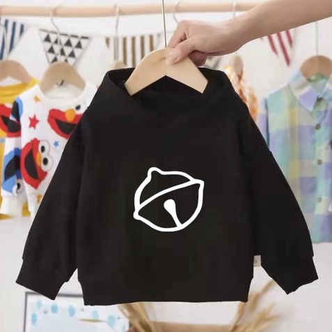 Áo hoodie nỉ Con Xinh phom rộng bé trai bé gái hình in Mèo DOREM, thời trang thu đông dành cho bé từ 4 đến 10 tuổi