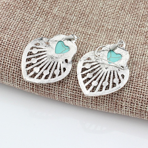 Đôi khuyên tai hợp kim khảm ngọc lam giả phong cách Boho độc đáo cho nữ
