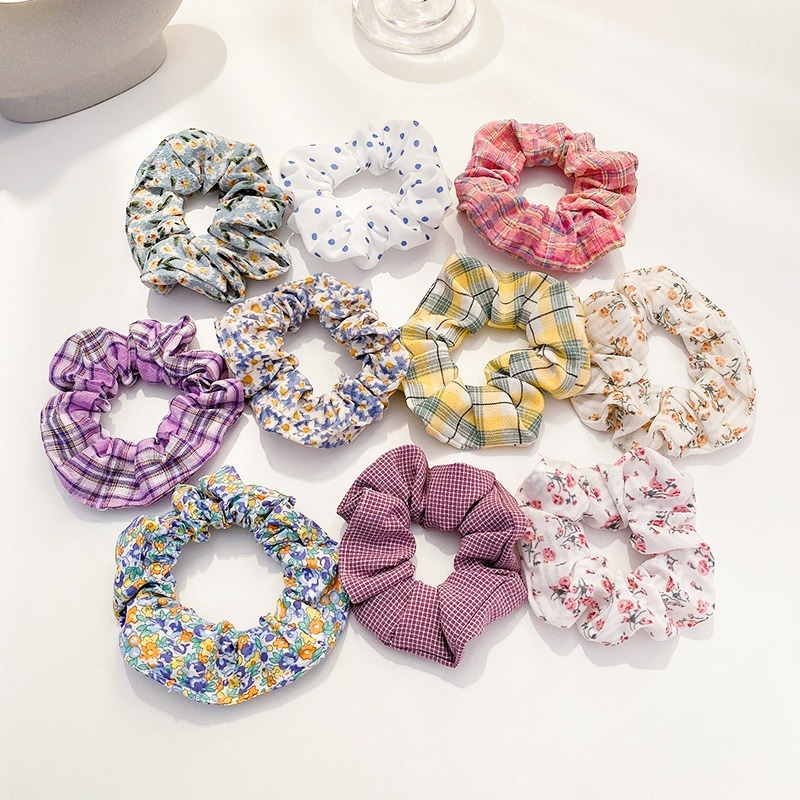 Set 10 Dây Cột Tóc Bằng Vải Chiffon Nhiều Màu