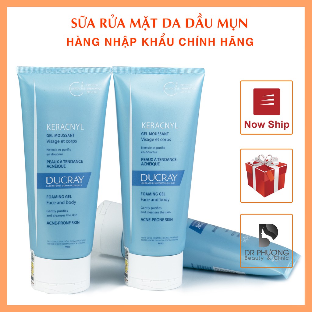 [CHÍNH HÃNG] Sữa rửa mặt mụn Ducray keracnyl